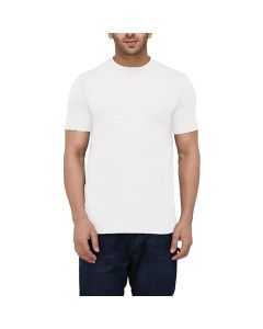 White Round Neck T-Shirt-XL
